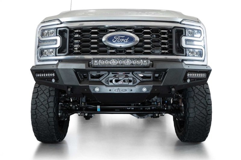 Ford F250 Super Duty Bumper - Front - Addictive Desert Designs - Phantom Winch Front Bumper - Hammer Black - `23-`27